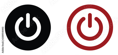 Fotografie Shutdown Icon with Power Button Symbol Representing Power Off System Restart Dev