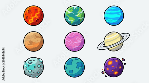 Obraz na plátně Celestial bodies and planets collection