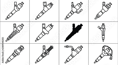 Collection of various fuel injector nozzles