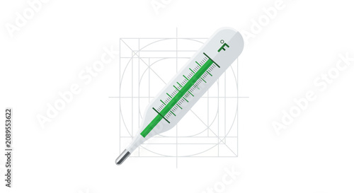 Illustration Of A Medical Thermometer On White Background Measuring Temperature With Accuracy