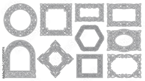 Quadro su tela Celtic Knot Frames Collection: Circle, Square, Oval, Hexagon Borders