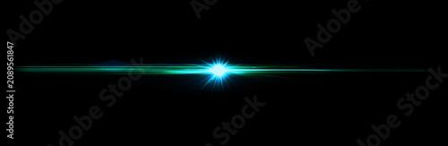 Foto Optical Lens Flare Light Effect, Bright Cinematic Glow Overlay on Black Backgrou
