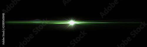 Photography Lens Flare Overlay with Horizontal Light Beam, Optical Glow, Sci Fi Energy Strea