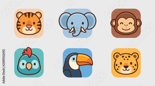 Photography Collection of cute animal icons