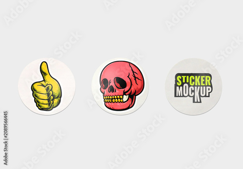 Customizable Round Sticker Mockup Set
