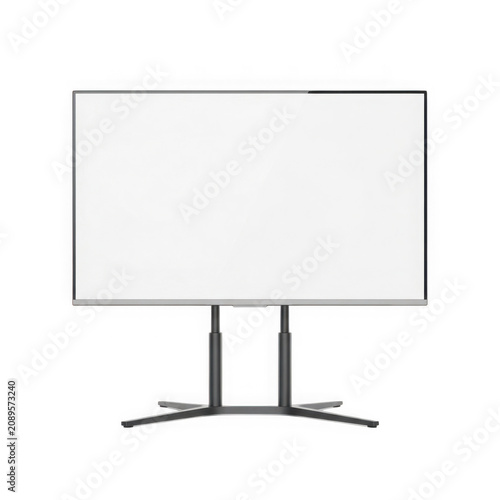 Simple flat screen tv on black stand illustration isolated on transparent background
