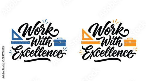 Quadro su tela Labor day work with excellence motivational quotes