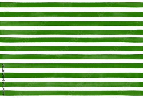 リーフグリーン 水彩ボーダー 背景透過PNG / Leaf Green Watercolor Border Isolated PNG