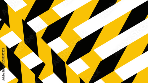 Yellow Black Diagonal Safety Tape Border Background Illustration