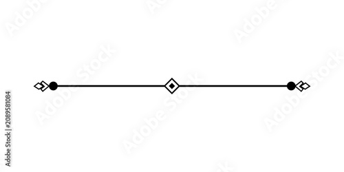 Canvastavla Decorative horizontal divider line with geometric elements isolated on transpare