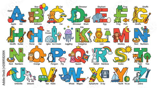 Alphabet Learning Set: ABCs with Animals, Objects, and Fun Illustrations