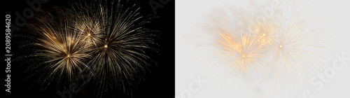 Canvastavla Fireworks light up the night sky during a celebration with bright colors and bur