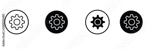 Tableau sur toile Settings gear icon set, configuration and preferences symbol, system control but