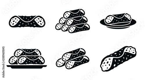 Quadro su tela Cannoli pastry silhouette collection for Italian bakeries.
