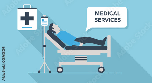 Hospital Treatment And Medical Attention Illustration Depicting Health Care Services Representation