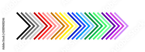 Vector illustration of a long colorful arrow.