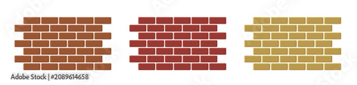 Brick wall seamless background. Vector 3D pattern isolated on white.