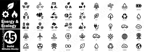 Foto Energy and ecology solid icons