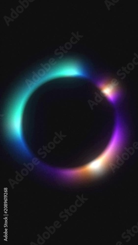 Vivid Psychedelic Prism Gradient Ring Light, Seamless Fluid Ambient Halo Loop