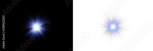 Shining blue optical burst with elegant halo and glowing light streaks PNG. Crystal clear effect feels realistic. Ideal for premium presentations.