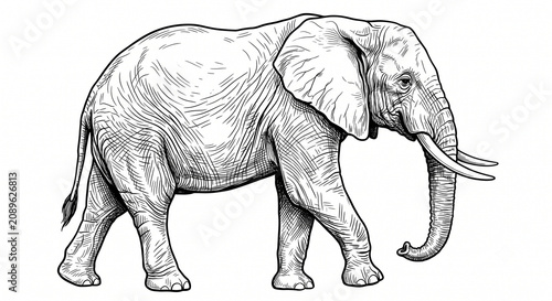 Quadro su tela elephant line art