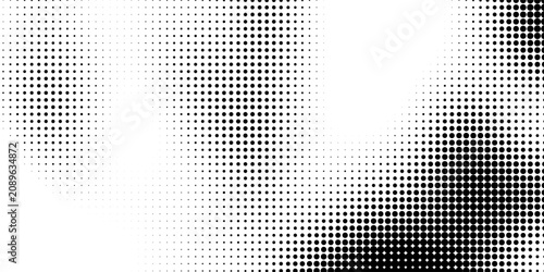fun beautiful black and white shadow halftones retro pop art funky urban colorful comic book. Dotted halftone gradient texture. Vanishing polka dot background. Repeating dots gradation pattern backgro