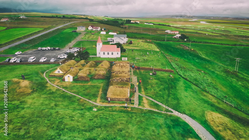 Fotografie Aerial view of Glaumbaer, Iceland