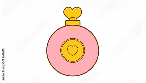 Whimsical perfume bottle with heart design