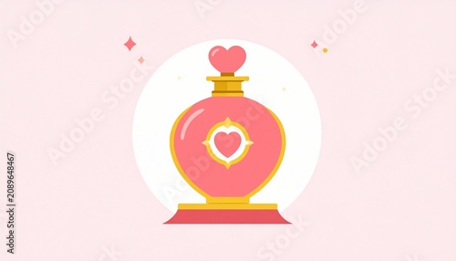 Whimsical perfume bottle with heart design