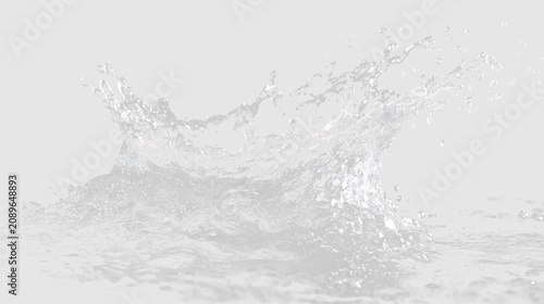 Schilderij op canvas Water splash with droplets on transparent background showing movement and energy