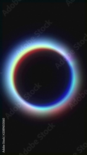 Vertical Abstract Cosmic Black Hole Loop, Distorted Chromatic Aberration Gravitational Lens Aura