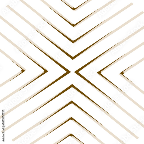 Symmetrical gold chevron arrow pattern on white background with geometric