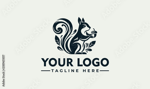 Fotografía Elegant Vector Logo Illustration Squirrel Design Featuring Detailed Acorn Inspir