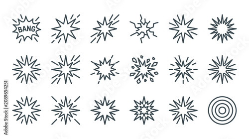 Explosion Burst Starburst Icon Set - Comic Style Geometric Shapes