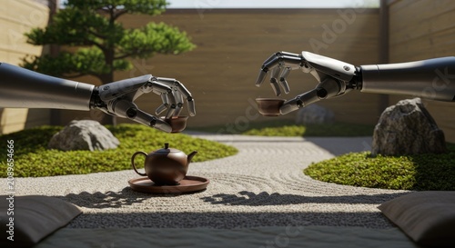 Metal sculpture of giant hands outdoors.