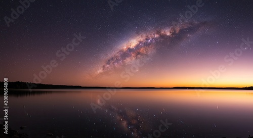 Milky Way Galaxy at Sunset Lake.