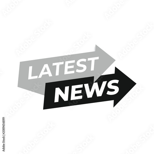 Latest news headlines displayed on two arrows pointing right