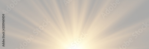 Tableau sur toile Majestic divine sunburst with volumetric light rays from bottom center on misty