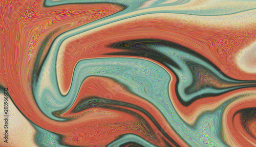 Dynamic abstract fluid art showcasing captivating swirls of fiery red, cool teal, and deep tones creating an organic flow