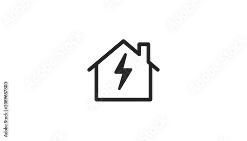 A house outline depicts a lightning bolt striking within its structure.