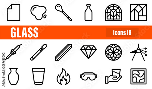 Canvastavla Glass Craft and Production Icon Set