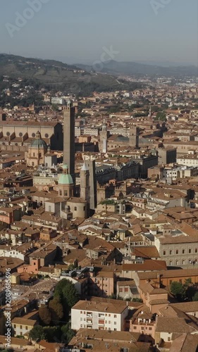 Vertical Aerial View of Bologna Architecture and Historic Landmarks