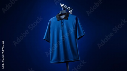 Blue Polo Shirt Mockup Front View