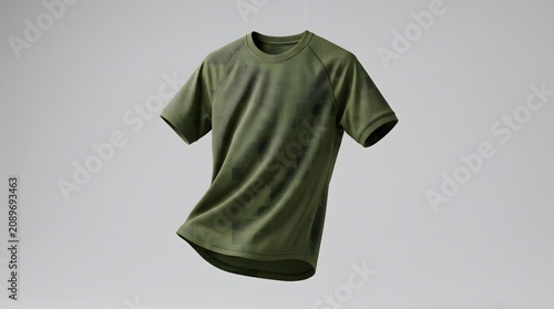 Olive Green Floating Sports Shirt Mockup