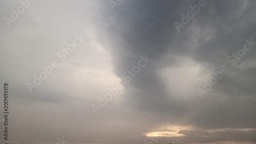 Принти на полотні Dense gray cumulus clouds texture on an overcast stormy day