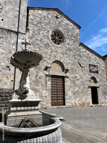 Camaiore town. The Collegiate Church of Santa Maria Assunta is in the historical center of Camaiore, Lucca, Italy.

