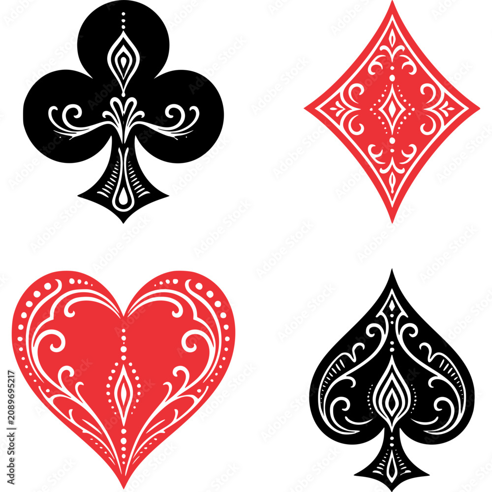 Obraz premium Playing Card Symbols Icon Vector