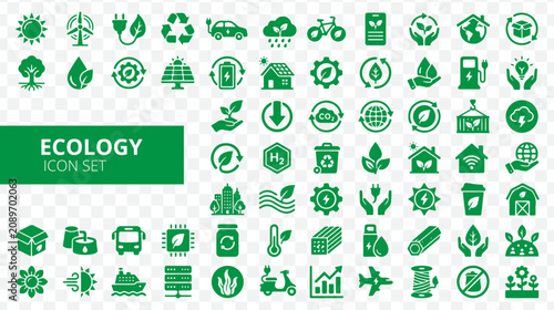 Ecology icon set for environmental and sustainability concepts