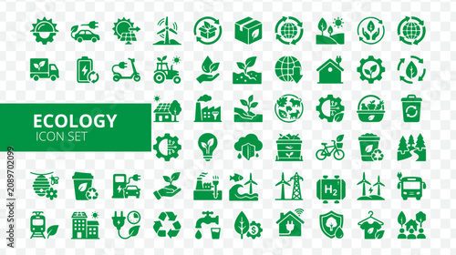Ecology icon set for environmental and sustainability concepts