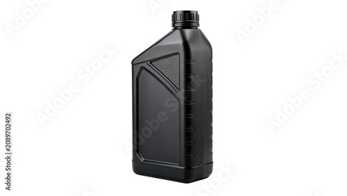 фотографія Black plastic industrial oil fluid bottle canister mockup isolated on a transpar